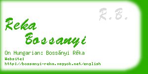 reka bossanyi business card