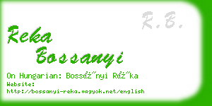 reka bossanyi business card